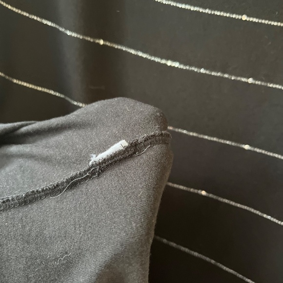 Express Black Pencil Tank Dress Silver Sequin Striped Lightweight Stretch Size S - Picture 4 of 6
